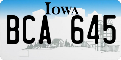 IA license plate BCA645