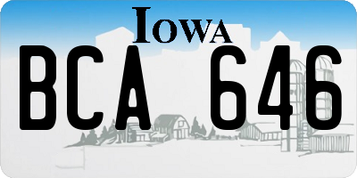 IA license plate BCA646