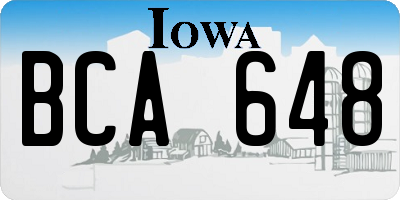 IA license plate BCA648