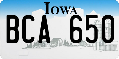IA license plate BCA650