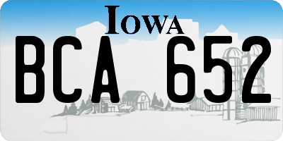 IA license plate BCA652