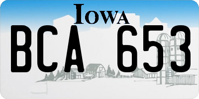 IA license plate BCA653