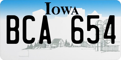 IA license plate BCA654