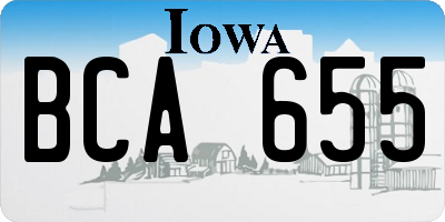 IA license plate BCA655