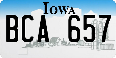 IA license plate BCA657