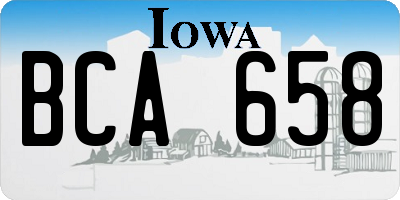 IA license plate BCA658