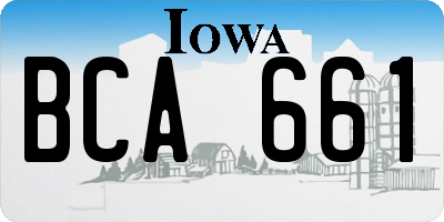 IA license plate BCA661