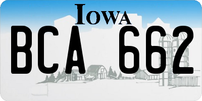 IA license plate BCA662
