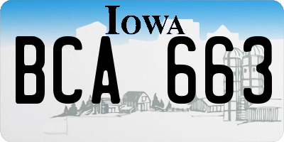 IA license plate BCA663