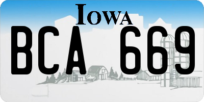 IA license plate BCA669