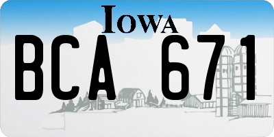 IA license plate BCA671