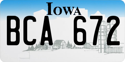 IA license plate BCA672