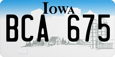 IA license plate BCA675