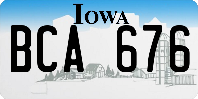 IA license plate BCA676