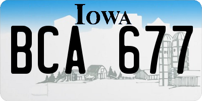 IA license plate BCA677