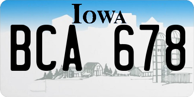 IA license plate BCA678