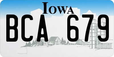 IA license plate BCA679
