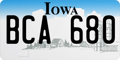 IA license plate BCA680