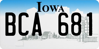 IA license plate BCA681