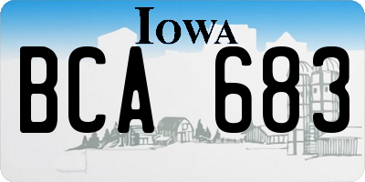 IA license plate BCA683