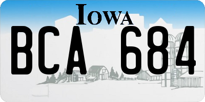 IA license plate BCA684