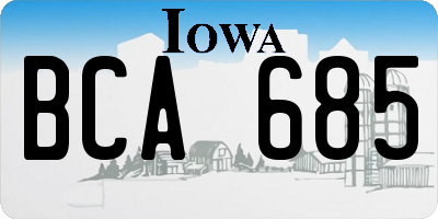 IA license plate BCA685