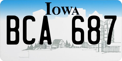 IA license plate BCA687