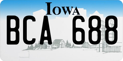 IA license plate BCA688