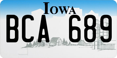 IA license plate BCA689
