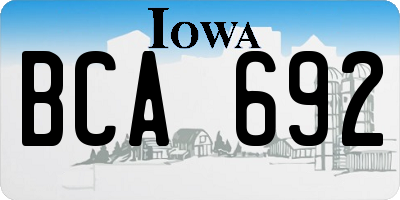 IA license plate BCA692