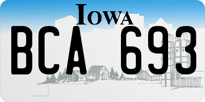 IA license plate BCA693