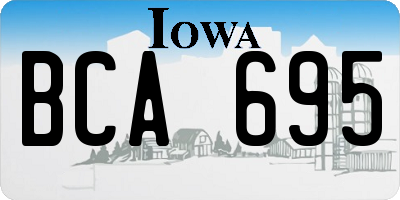 IA license plate BCA695