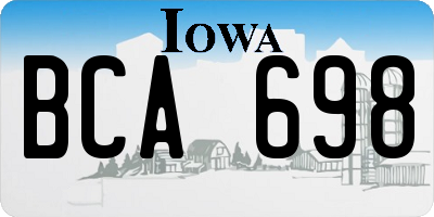 IA license plate BCA698