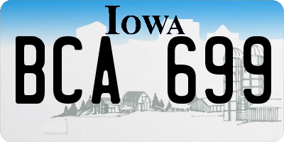IA license plate BCA699