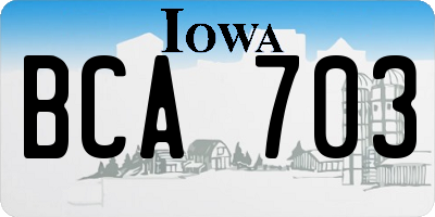 IA license plate BCA703