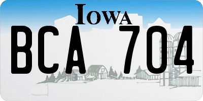 IA license plate BCA704