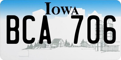 IA license plate BCA706