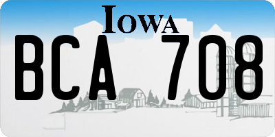 IA license plate BCA708