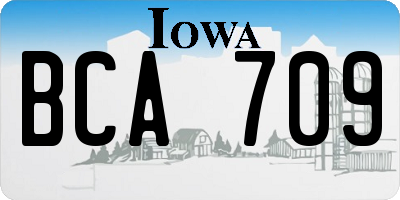IA license plate BCA709