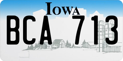 IA license plate BCA713