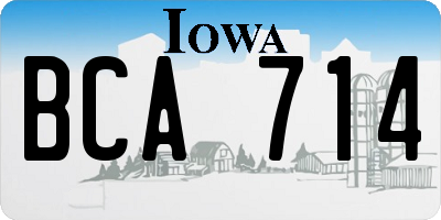 IA license plate BCA714