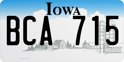 IA license plate BCA715