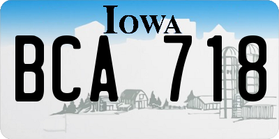 IA license plate BCA718