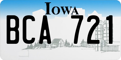 IA license plate BCA721