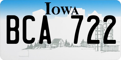 IA license plate BCA722
