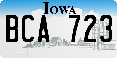 IA license plate BCA723