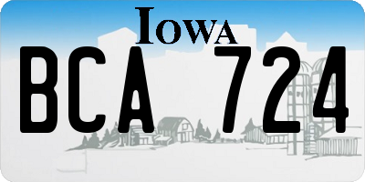 IA license plate BCA724