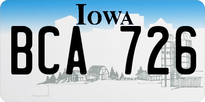 IA license plate BCA726