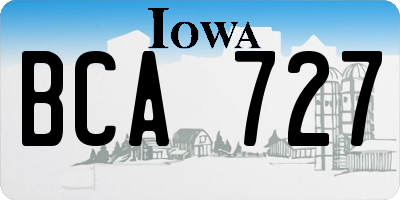 IA license plate BCA727