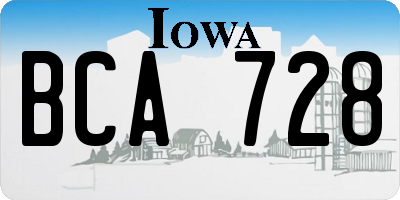 IA license plate BCA728